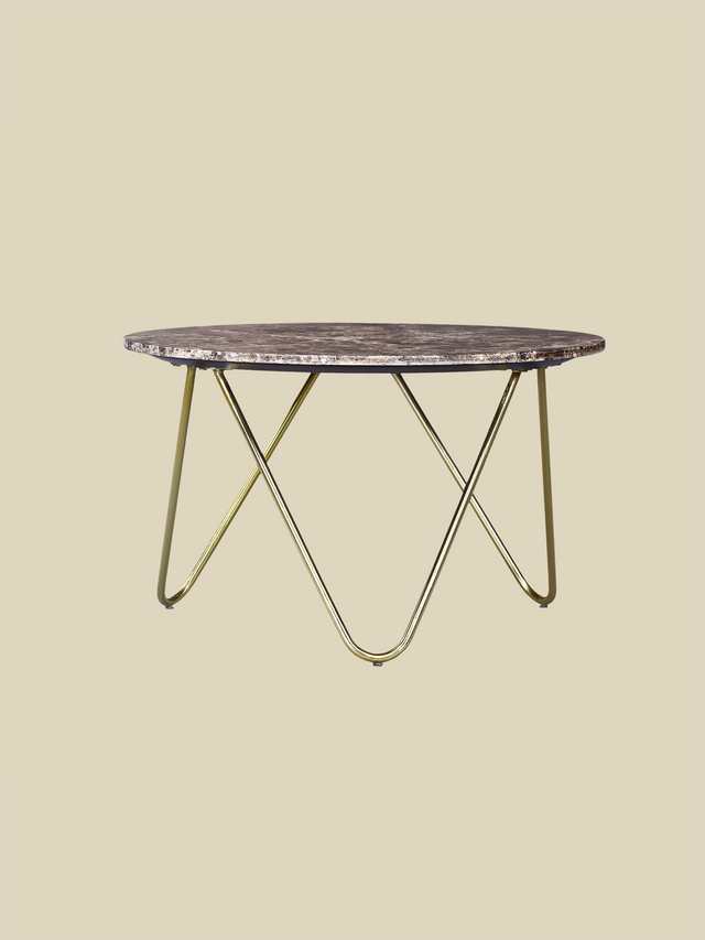 Aiden Marble Coffee Table - Gold Base