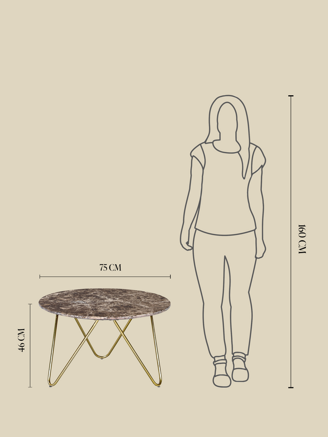 Aiden Marble Coffee Table - Gold Base