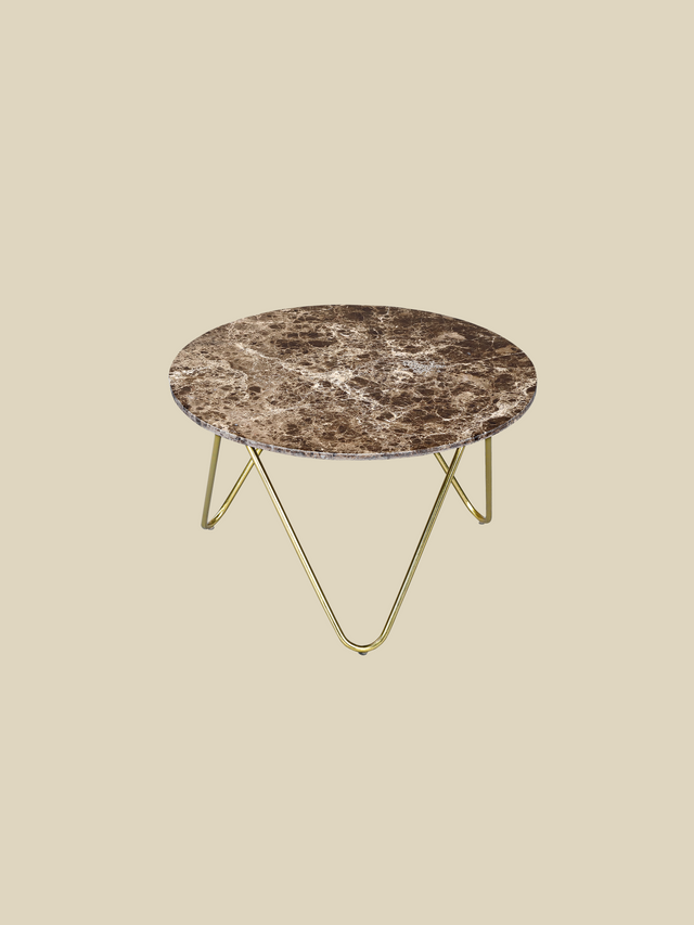 Aiden Marble Coffee Table - Gold Base