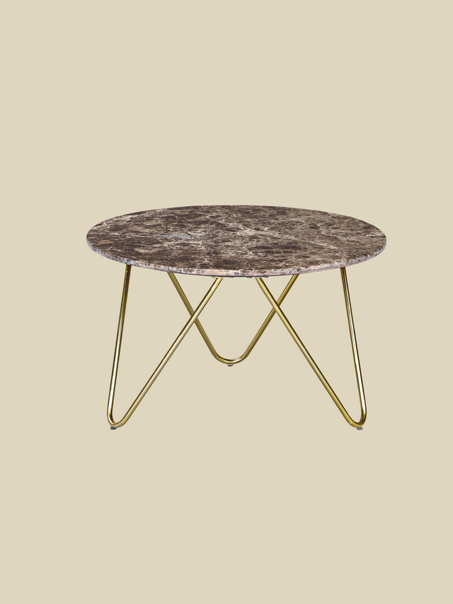 Aiden Marble Coffee Table - Gold Base