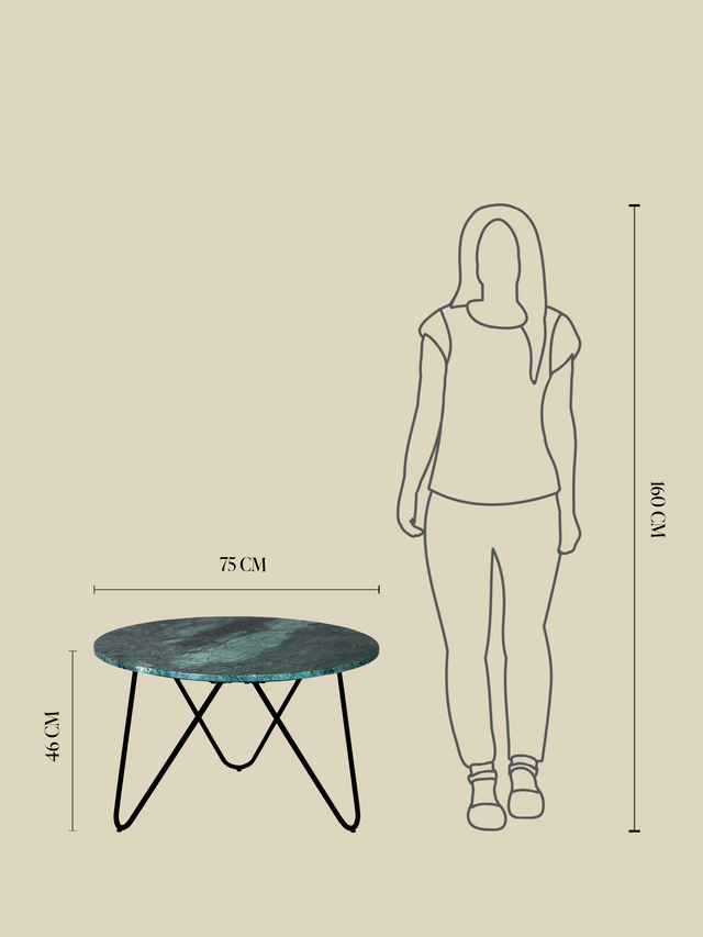 Corey Marble Coffee Table - Black Base