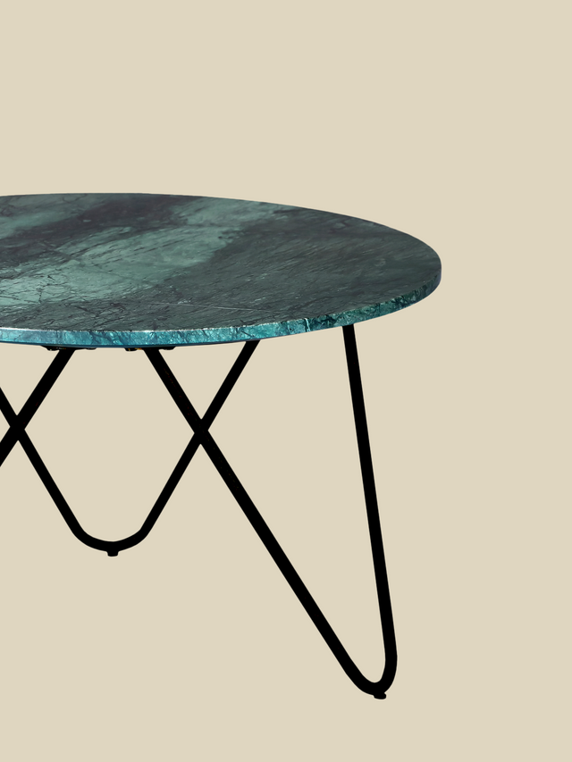 Corey Marble Coffee Table - Black Base