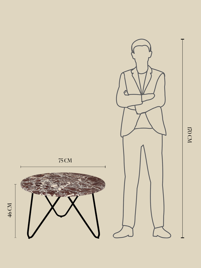 Edwin Marble Coffee Table - Black Base