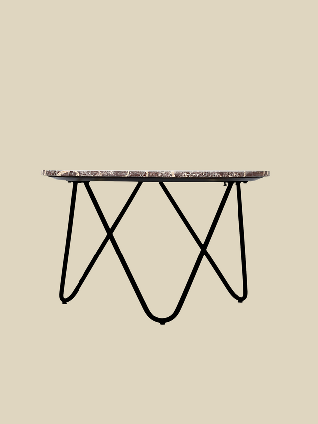 Edwin Marble Coffee Table - Black Base