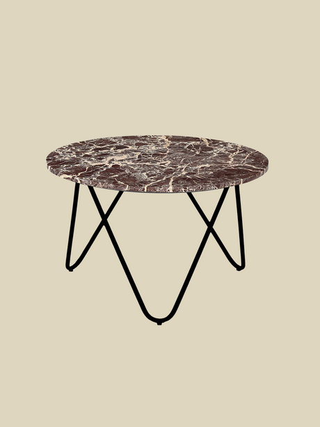 Edwin Marble Coffee Table - Black Base