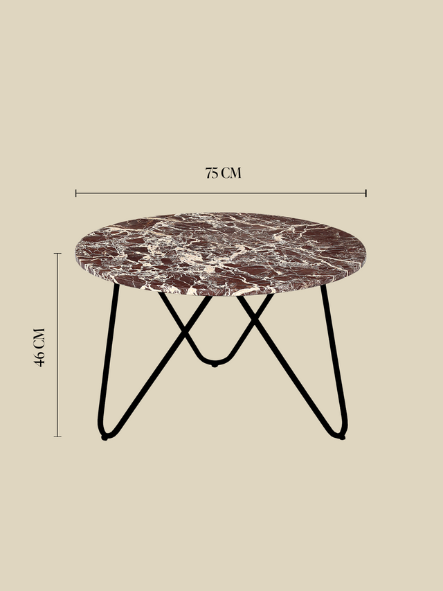 Edwin Marble Coffee Table - Black Base