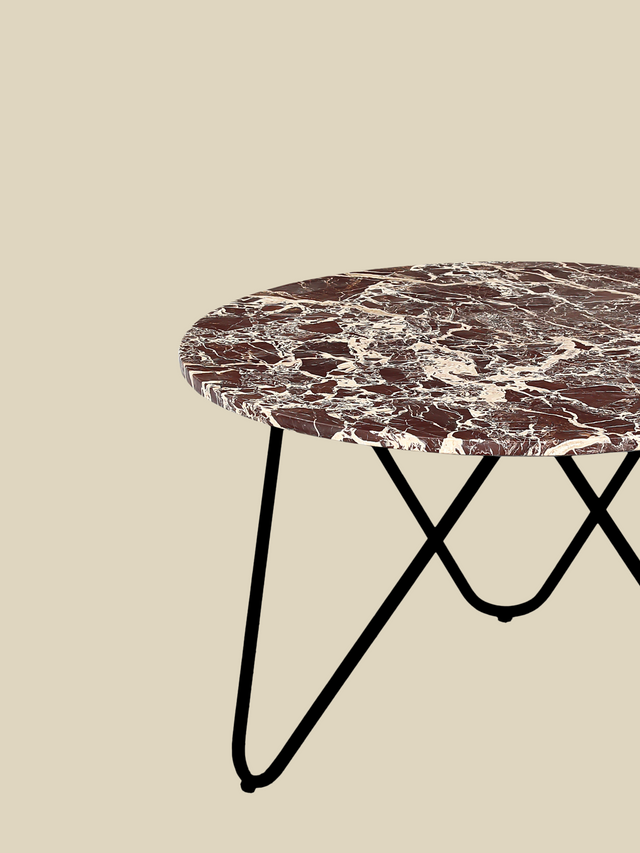 Edwin Marble Coffee Table - Black Base