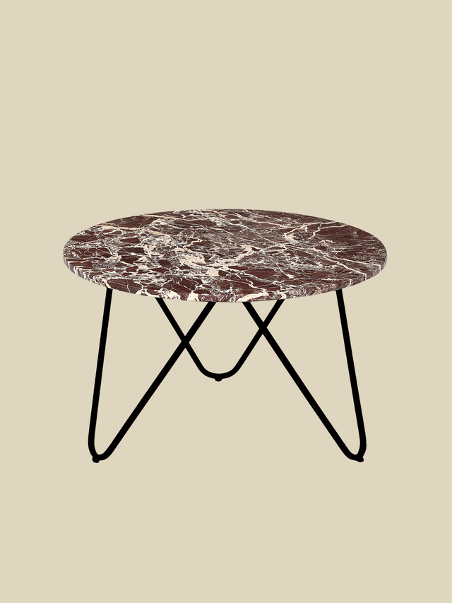 Edwin Marble Coffee Table - Black Base