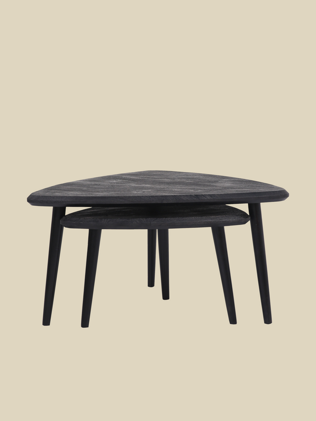 Cairo Wooden Nesting Coffee Tables - Black