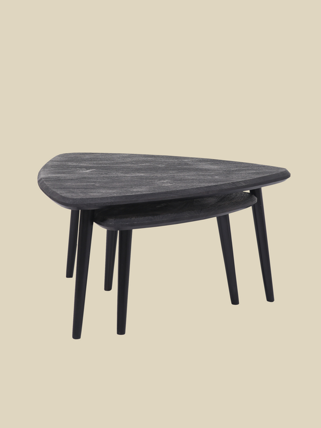 Cairo Wooden Nesting Coffee Tables - Black