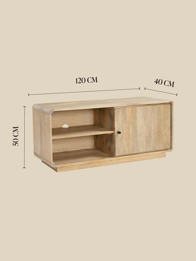 Luce Mango Wood One Door Media Unit