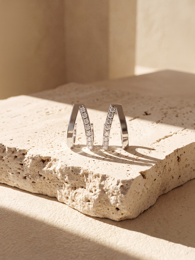 Arc Lab Diamond Studs - Sterling Silver