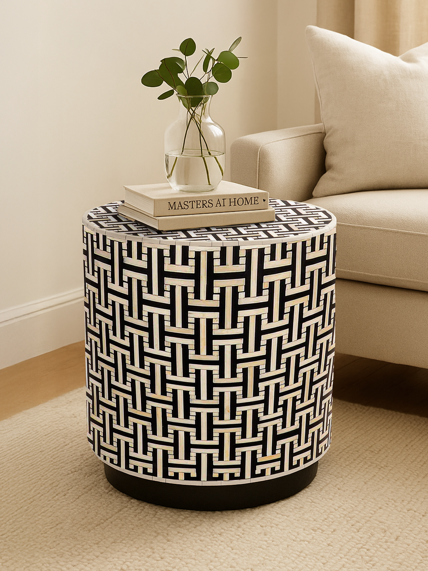 Evie Bone Inlay Side Table