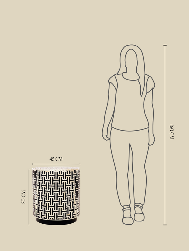 Evie Bone Inlay Side Table