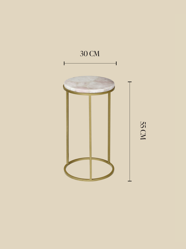 Blushara Rose Quartz End Table