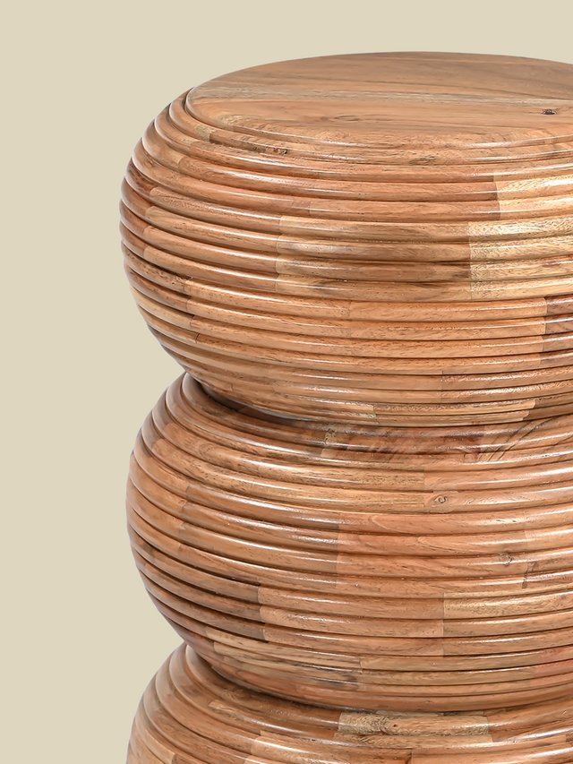 Kyra Totem-Shaped Wooden Side Table