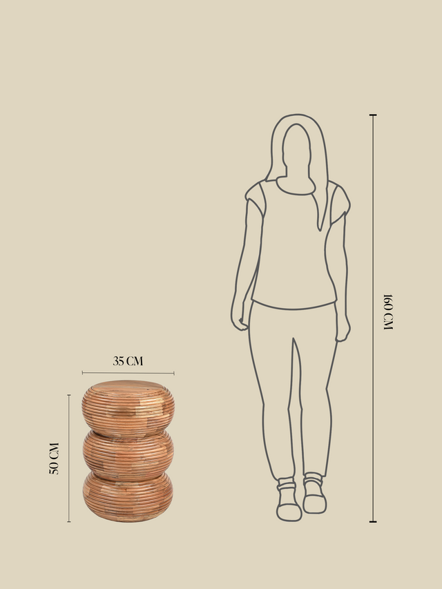 Kyra Totem-Shaped Wooden Side Table