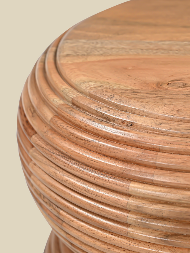 Kyra Totem-Shaped Wooden Side Table