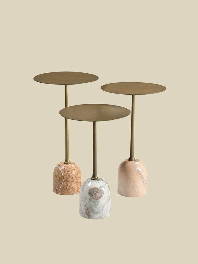 Edie Marble Base Side Tables - Set of 3