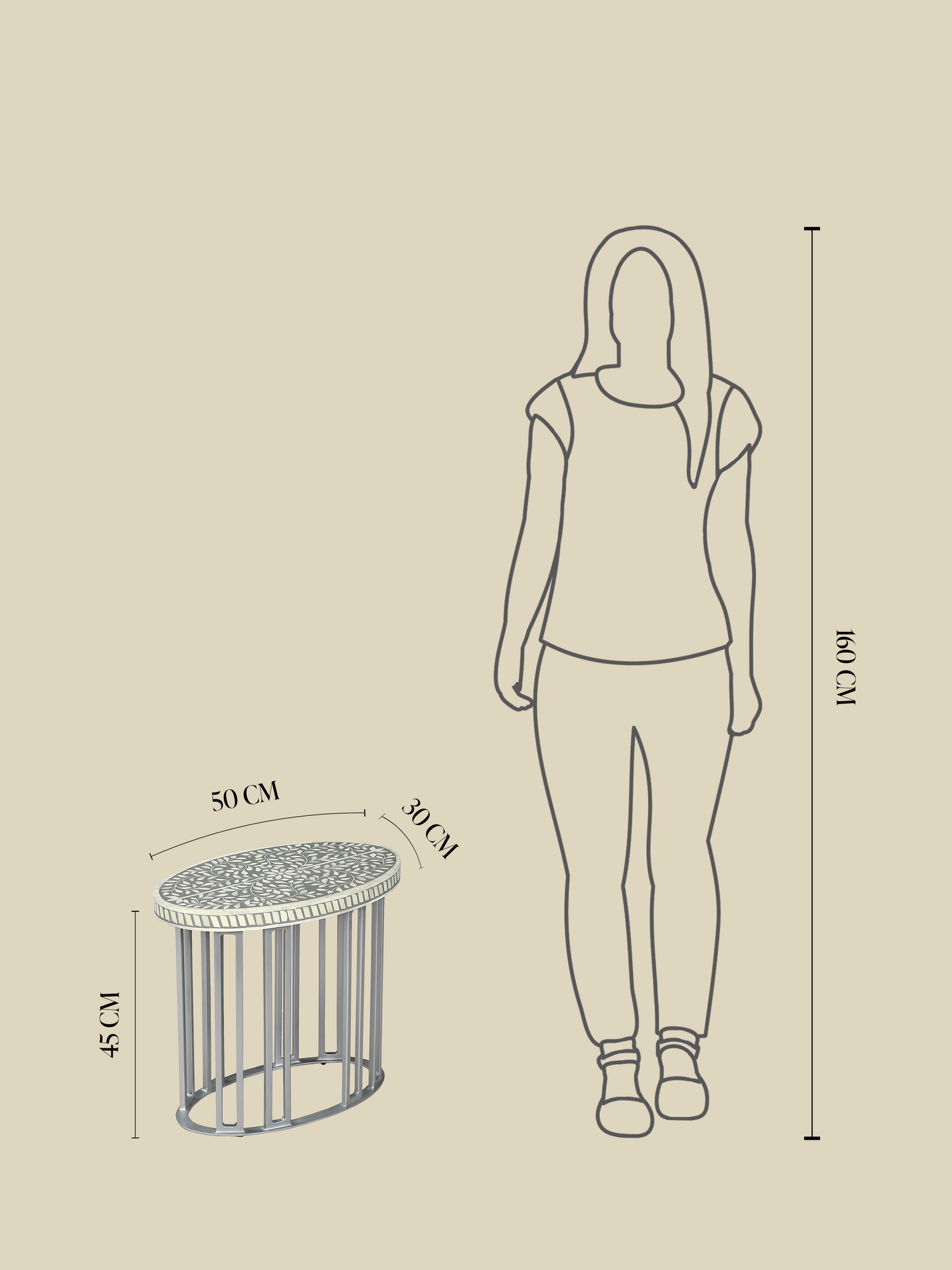 Karen Bone Inlay Side Table