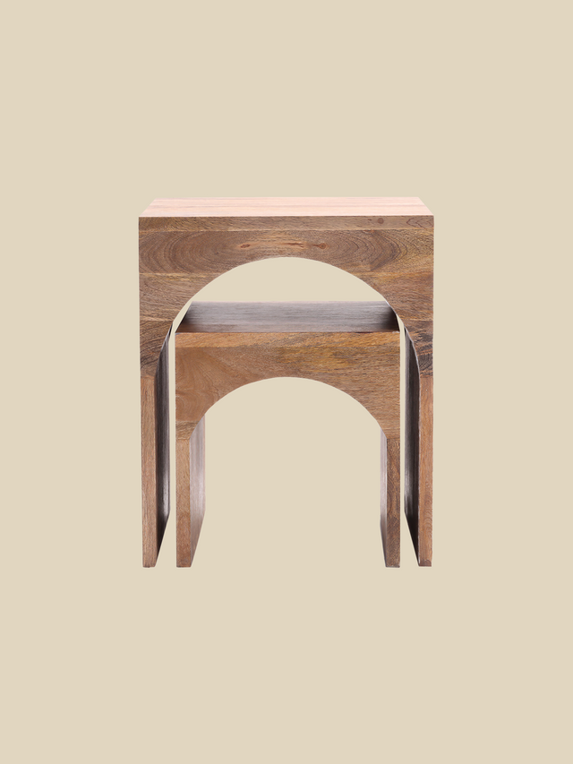 Joe Mango Wood Side Table - Set Of 2