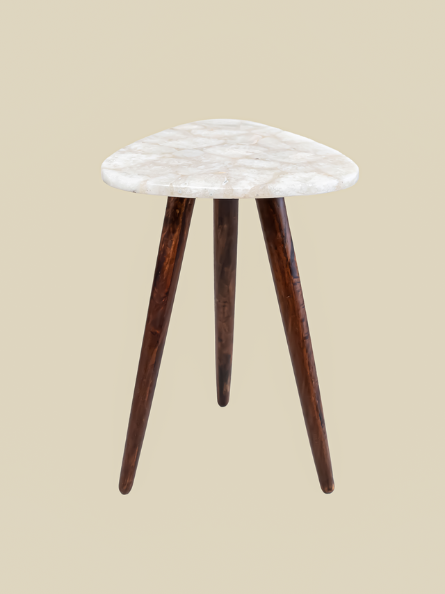 Celeste White Agate Side Table
