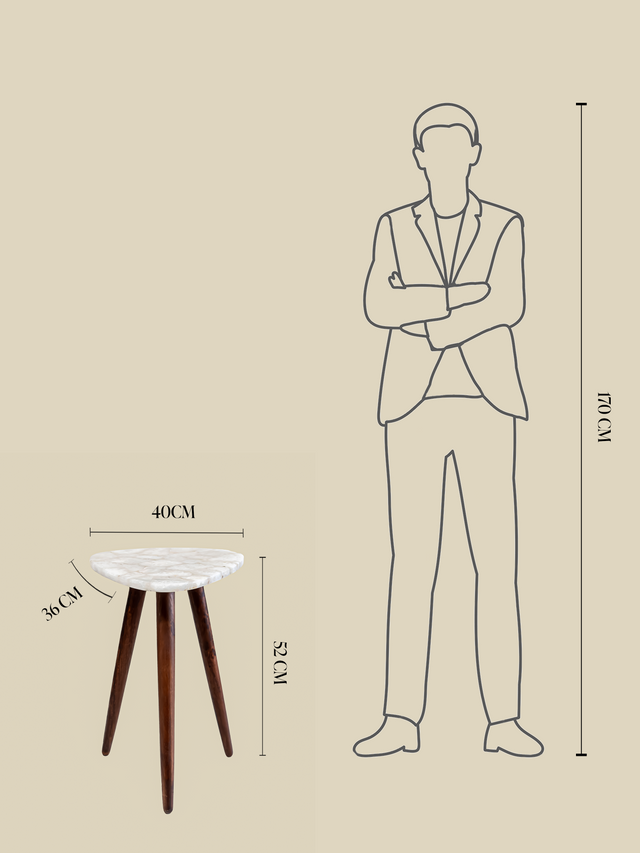 Celeste White Agate Side Table