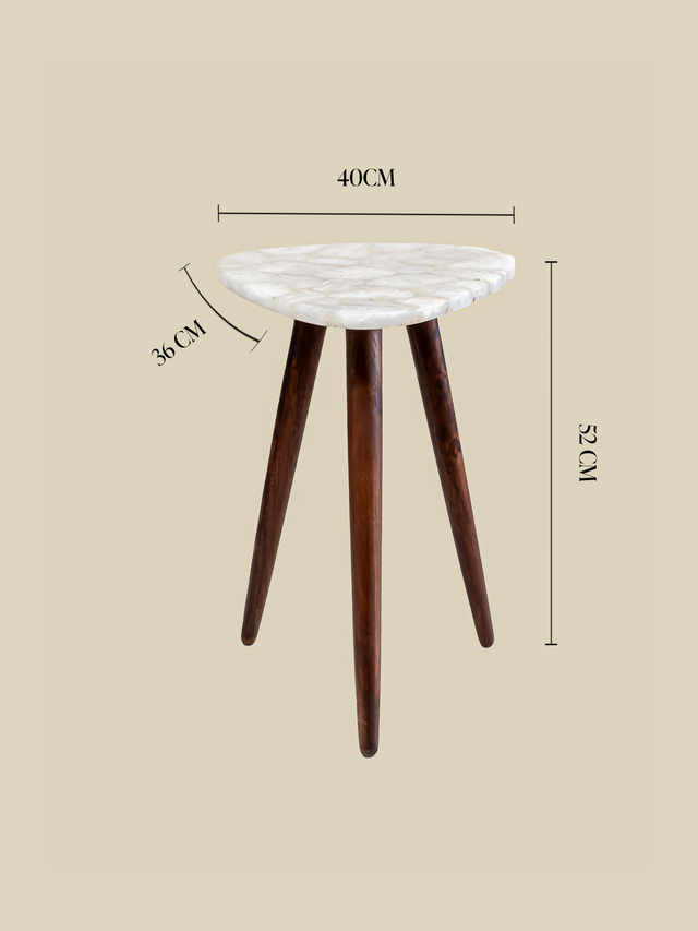 Celeste White Agate Side Table