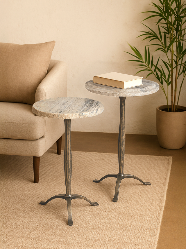 Silas Travertine Side Table Set