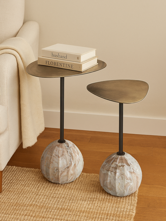 Eli Marble & Iron Side Table Set
