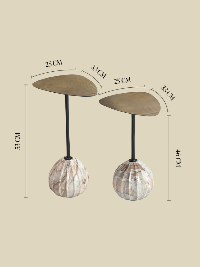 Eli Marble & Iron Side Table Set