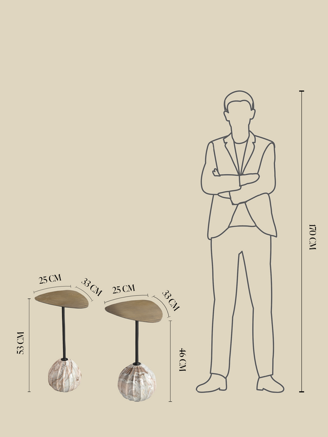 Eli Marble & Iron Side Table Set