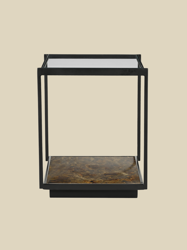 Nova Iron Side Table with Glass Top