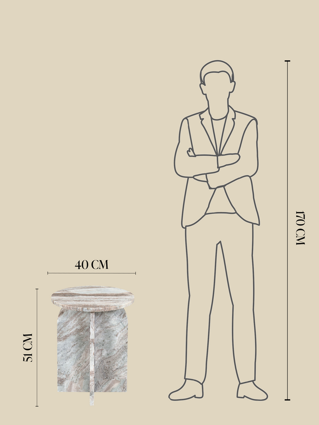 Petra Off-White Marble Side Table