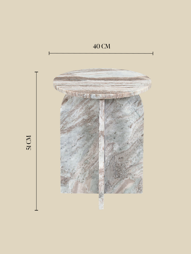 Petra Off-White Marble Side Table