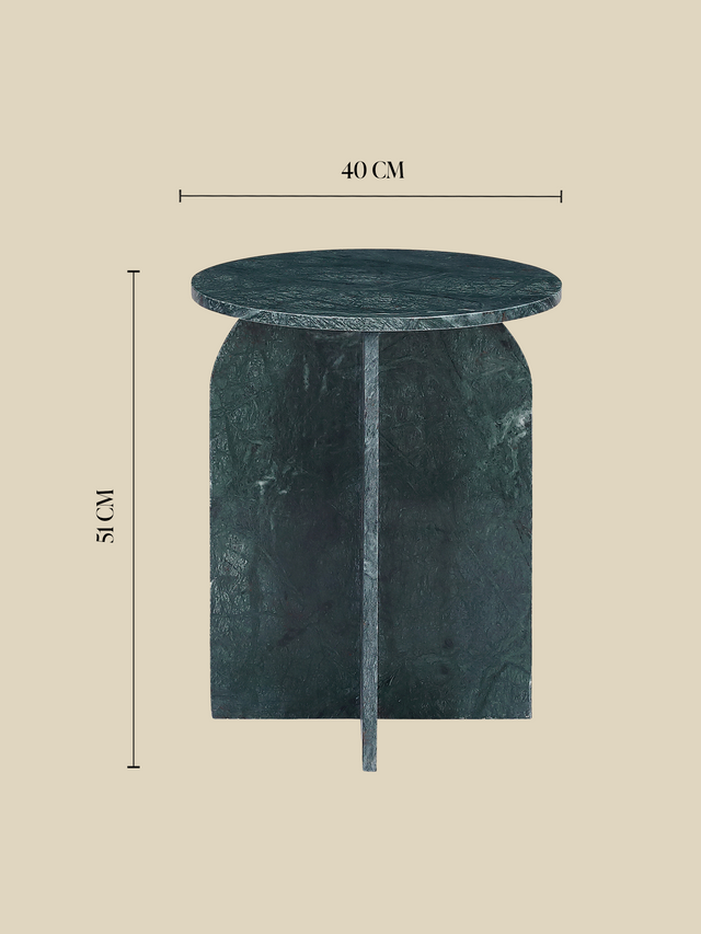 Petra Green Marble Side Table