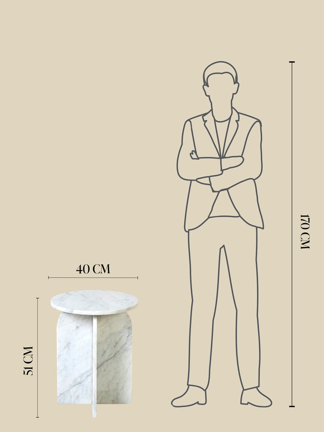 Petra White Marble Side Table