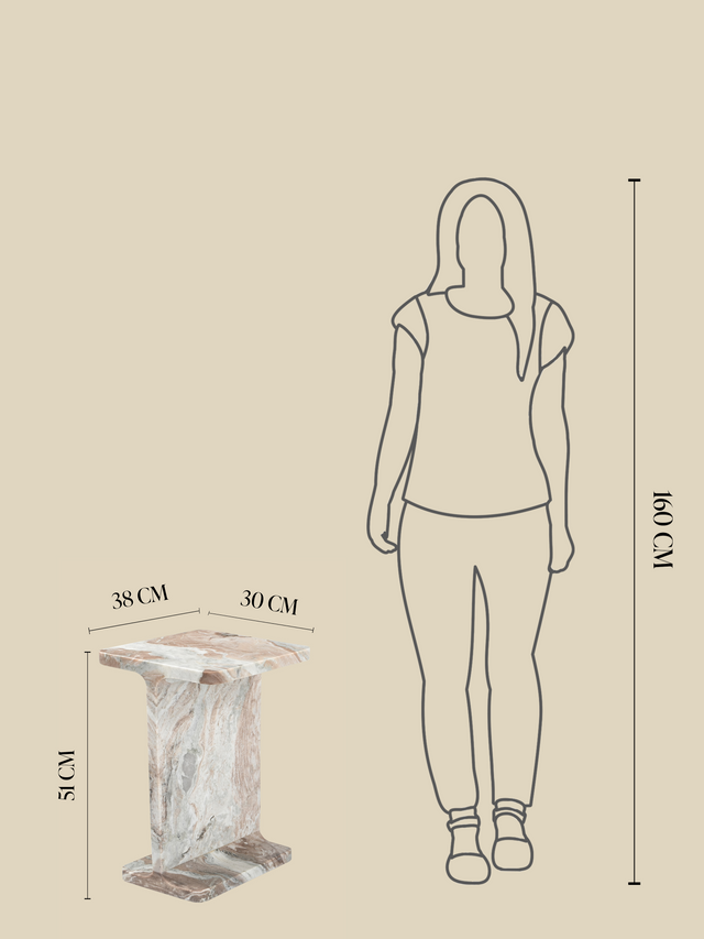 Cassian Grey Marble Side Table