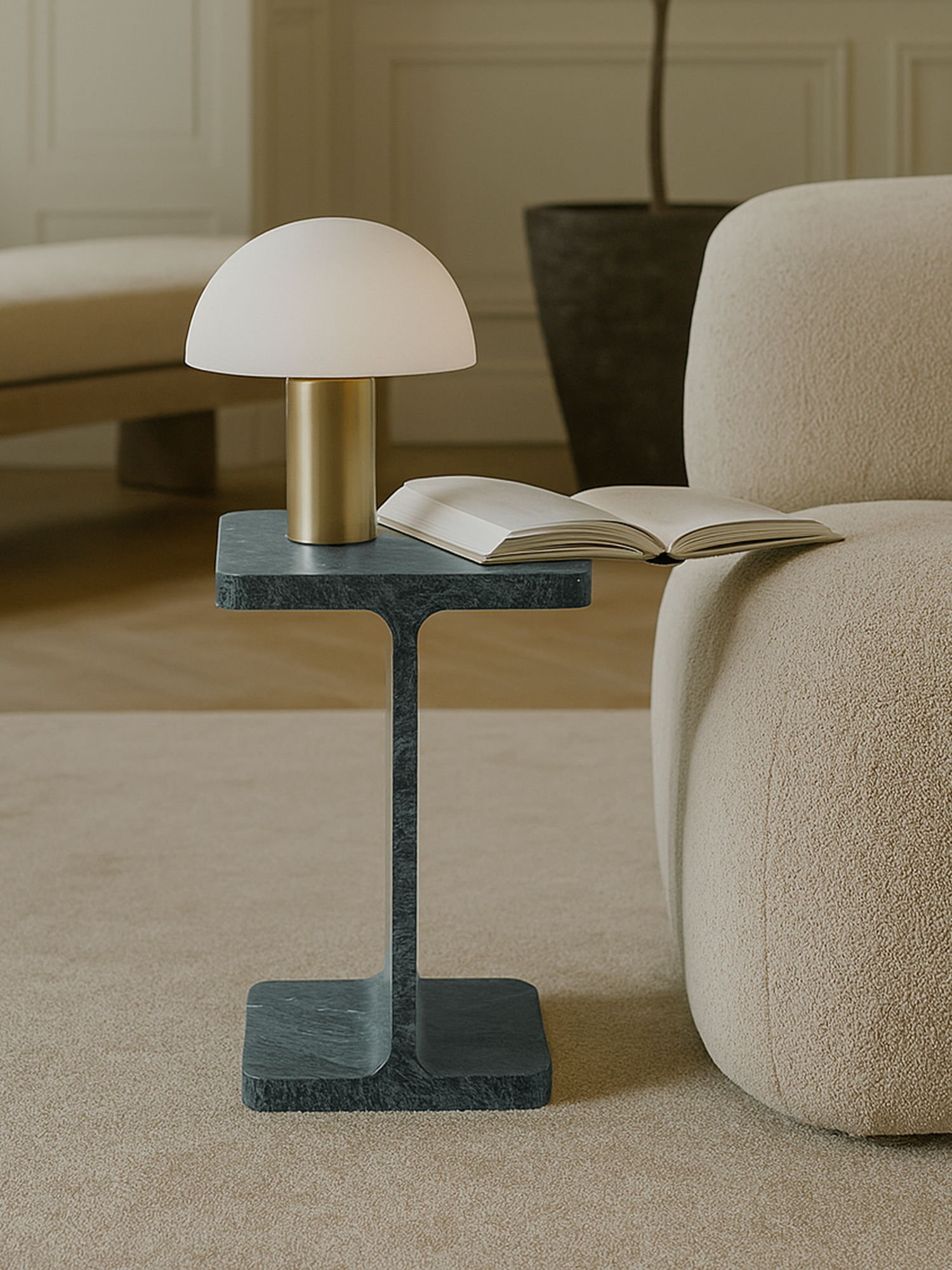 Cassian Green Marble Side Table