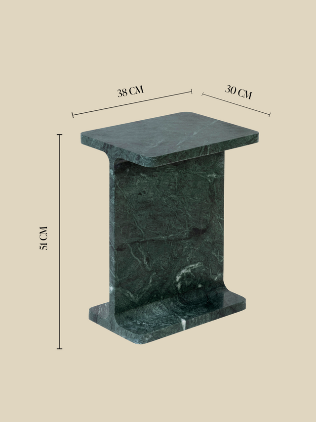 Cassian Green Marble Side Table