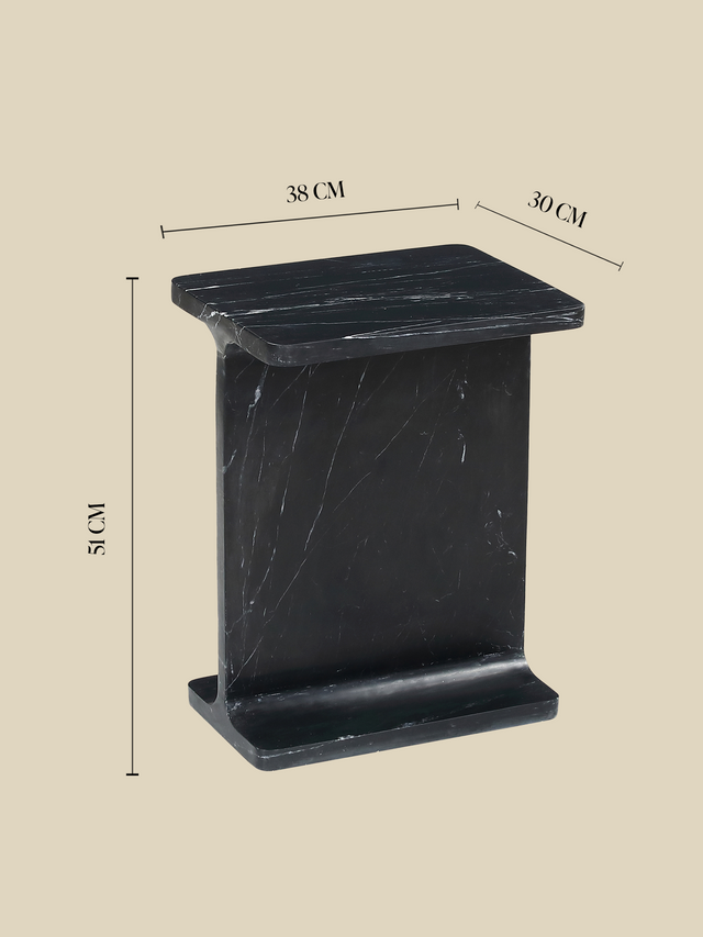 Cassian Black Marble Side Table