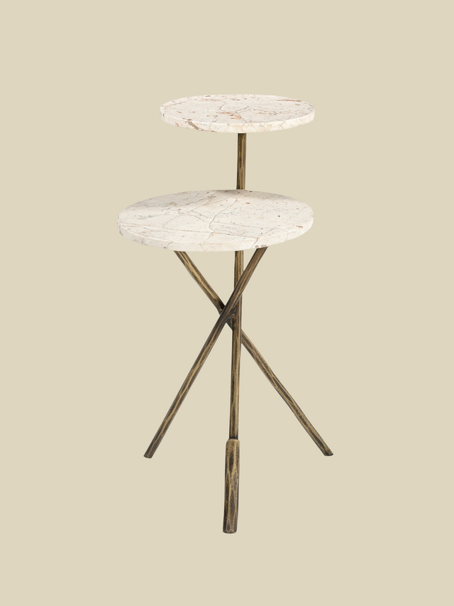 Zephyr Marble Top Side Table