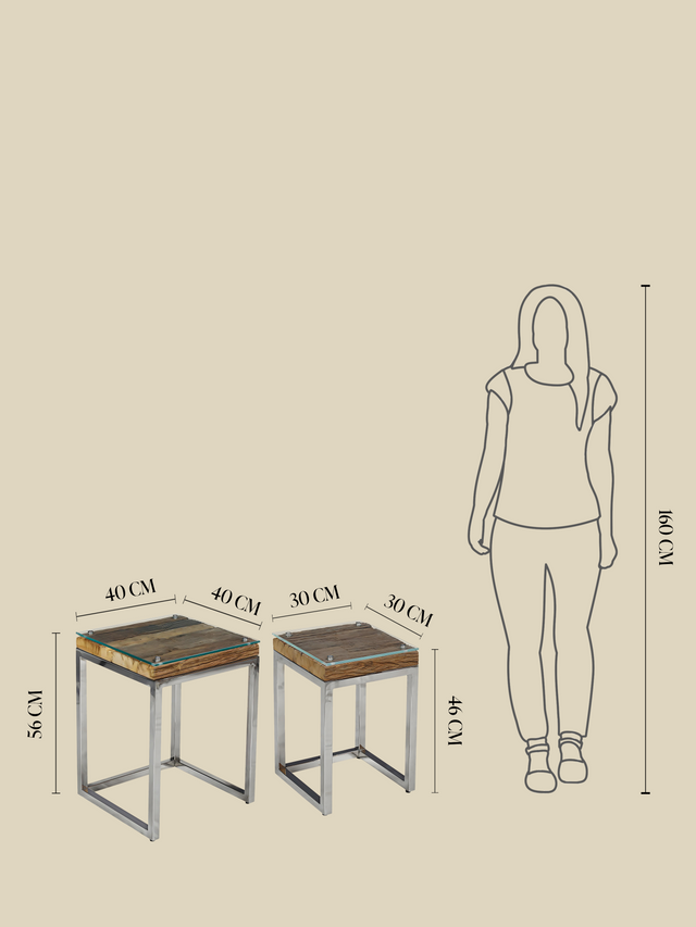 Yuki Reclaimed Wood Nesting Side Tables