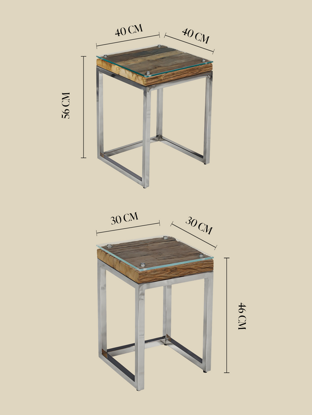 Yuki Reclaimed Wood Nesting Side Tables