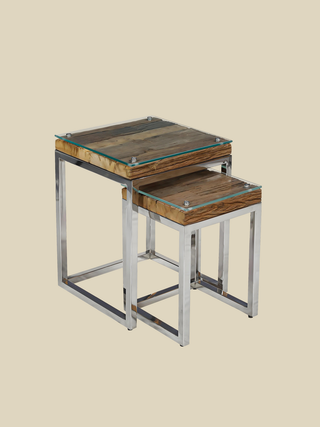 Yuki Reclaimed Wood Nesting Side Tables