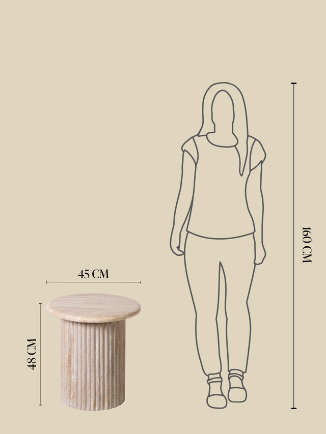 Solace Travertine Side Table