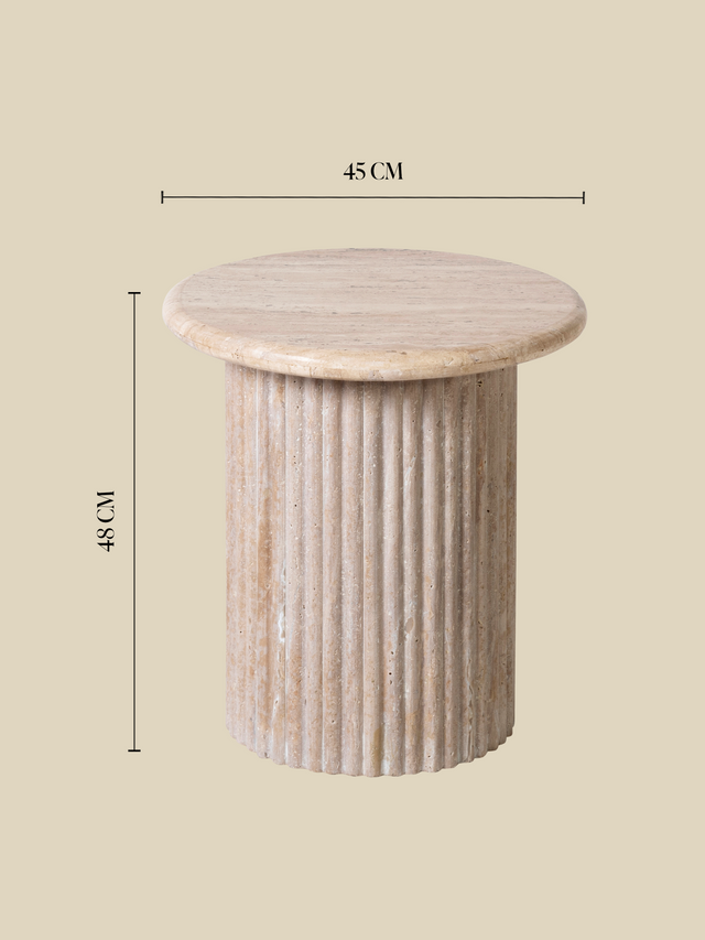 Solace Travertine Side Table