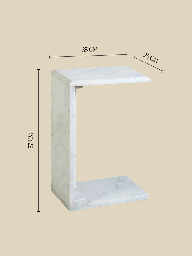 Aster White Marble Side Table