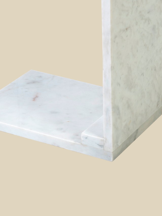 Aster White Marble Side Table