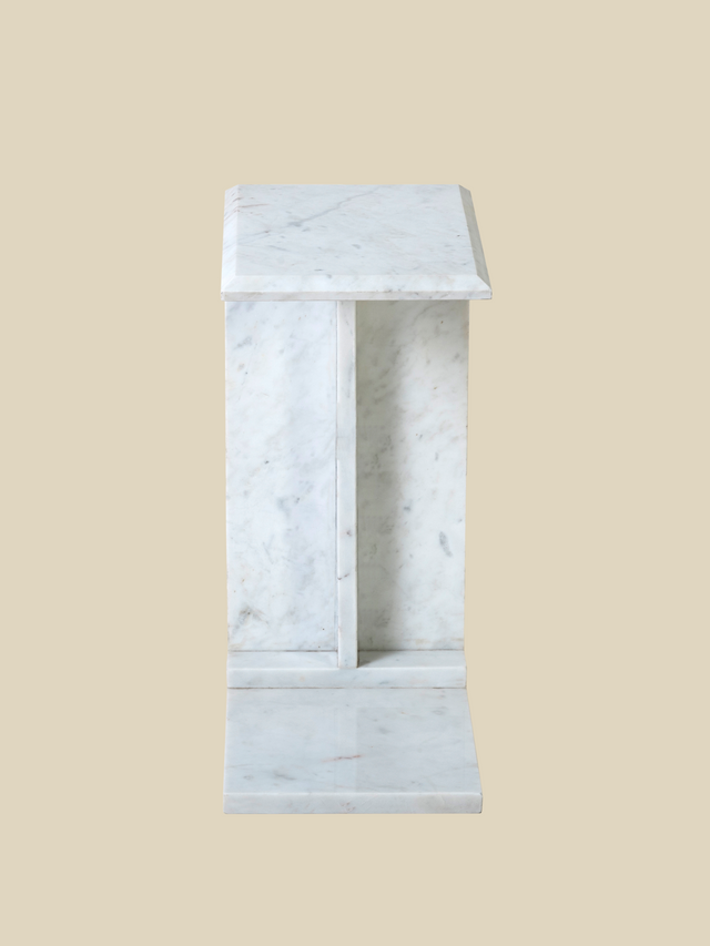 Aster White Marble Side Table